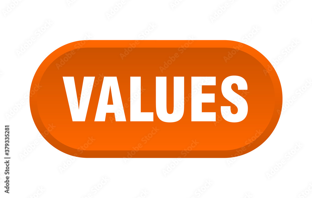 values button. rounded sign on white background values button. rounded sign on white background