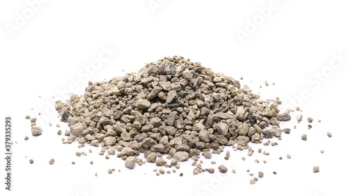 Cat litter filler isolated on white background photo