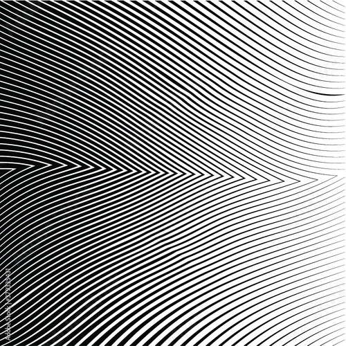 Wallpaper Mural Abstract warped Diagonal Striped Background . Vector curved twisted slanting, waved lines texture Torontodigital.ca