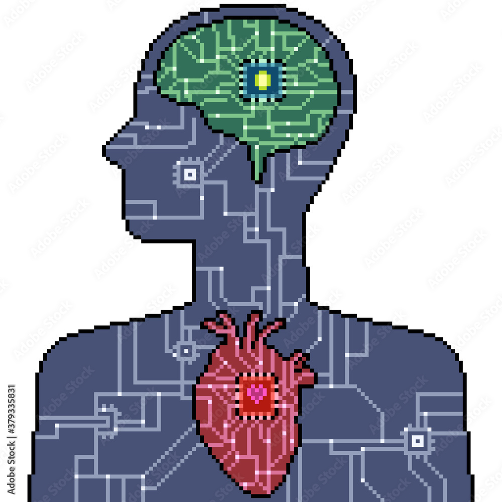 pixel art set isolated human system Stock Vector | Adobe Stock