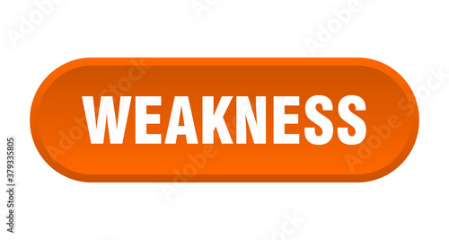 weakness button. rounded sign on white background