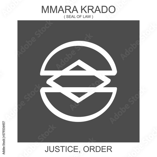 vector icon with african adinkra symbol Mmara Krado. Symbol of justice and order photo