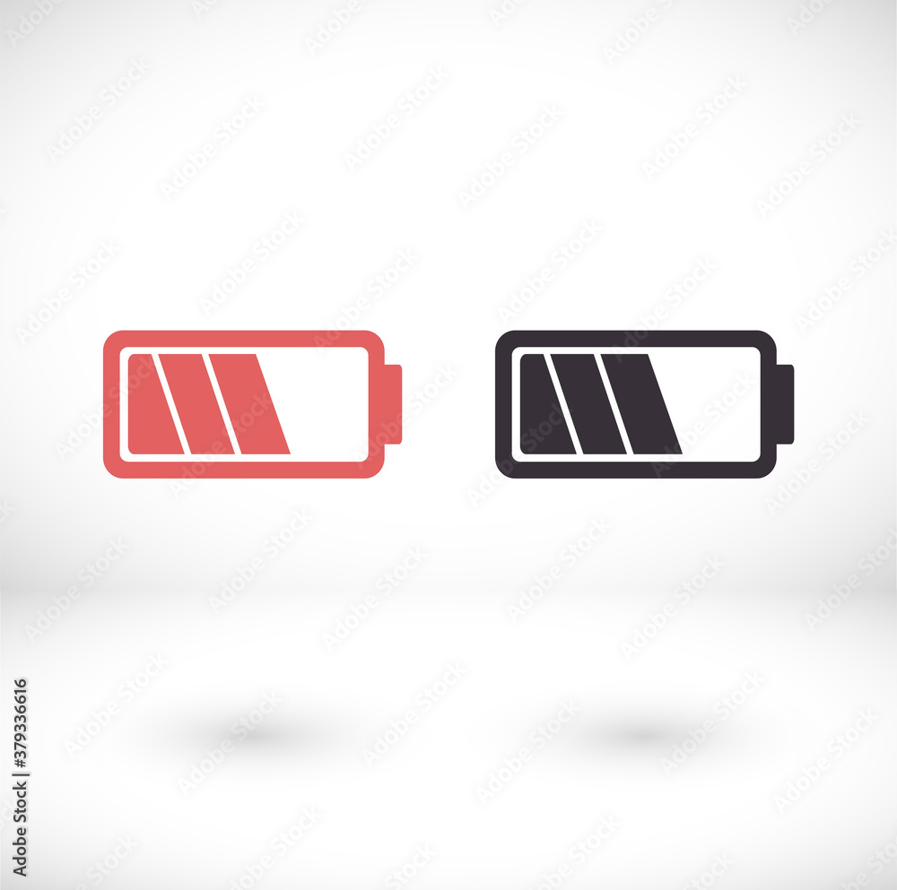 Simple battery vector icons for your needs. vector icons There are multiple bar battery vector icons with suitable colors