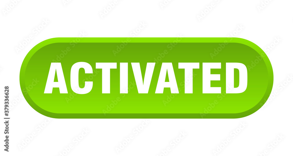 activated button. rounded sign on white background activated button. rounded sign on white background