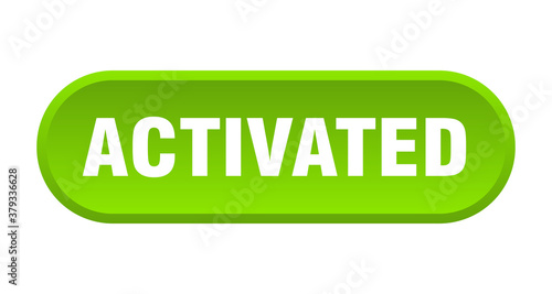 activated button. rounded sign on white background
