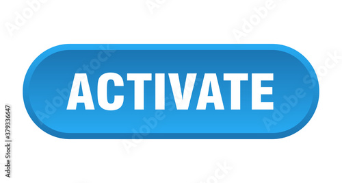 activate button. rounded sign on white background