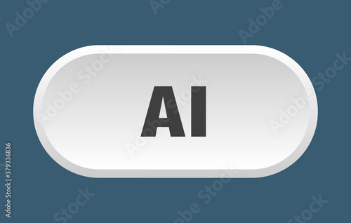 ai button. rounded sign on white background