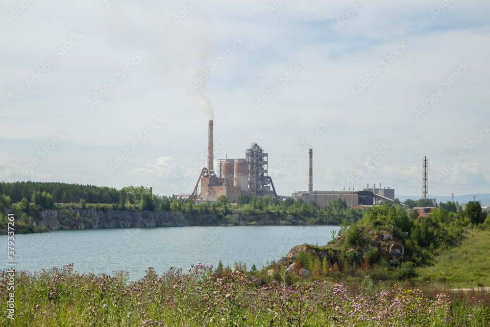 Fototapeta premium Limestone concrete factory plant