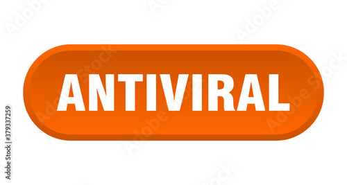 antiviral button. rounded sign on white background