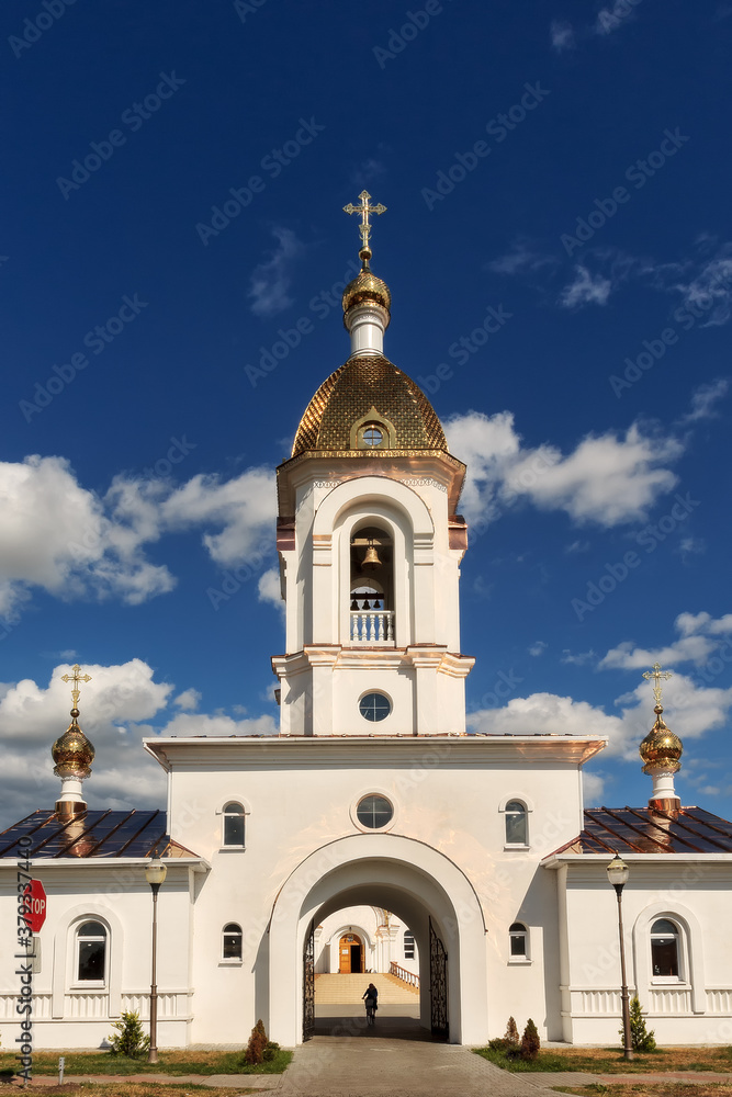 Turov, BELARUS - SEPTEMBER 21, 2014: beautiful new Orthodox church
