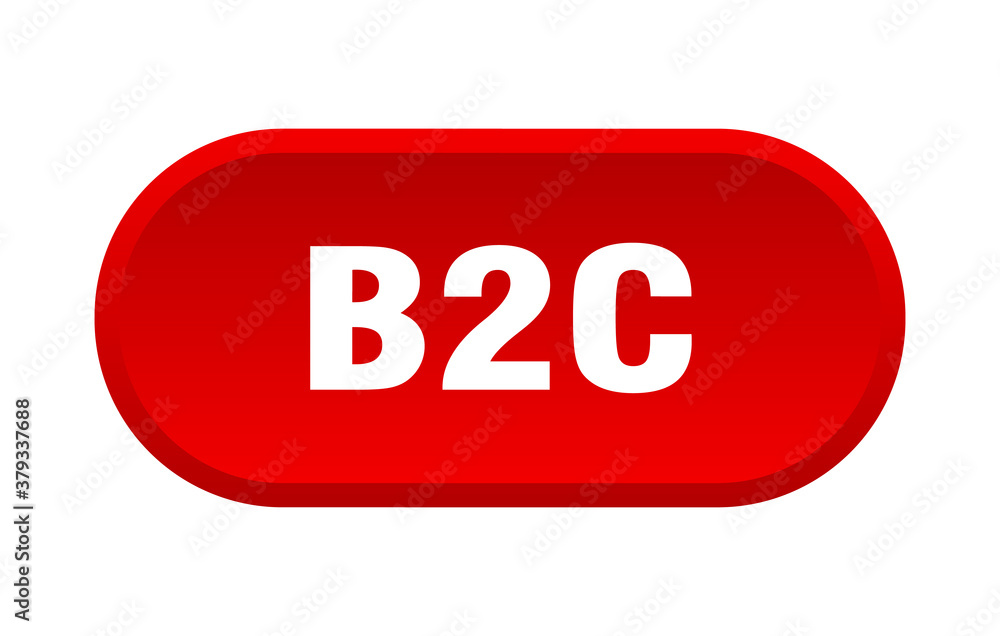 b2c button. rounded sign on white background b2c button. rounded sign on white background