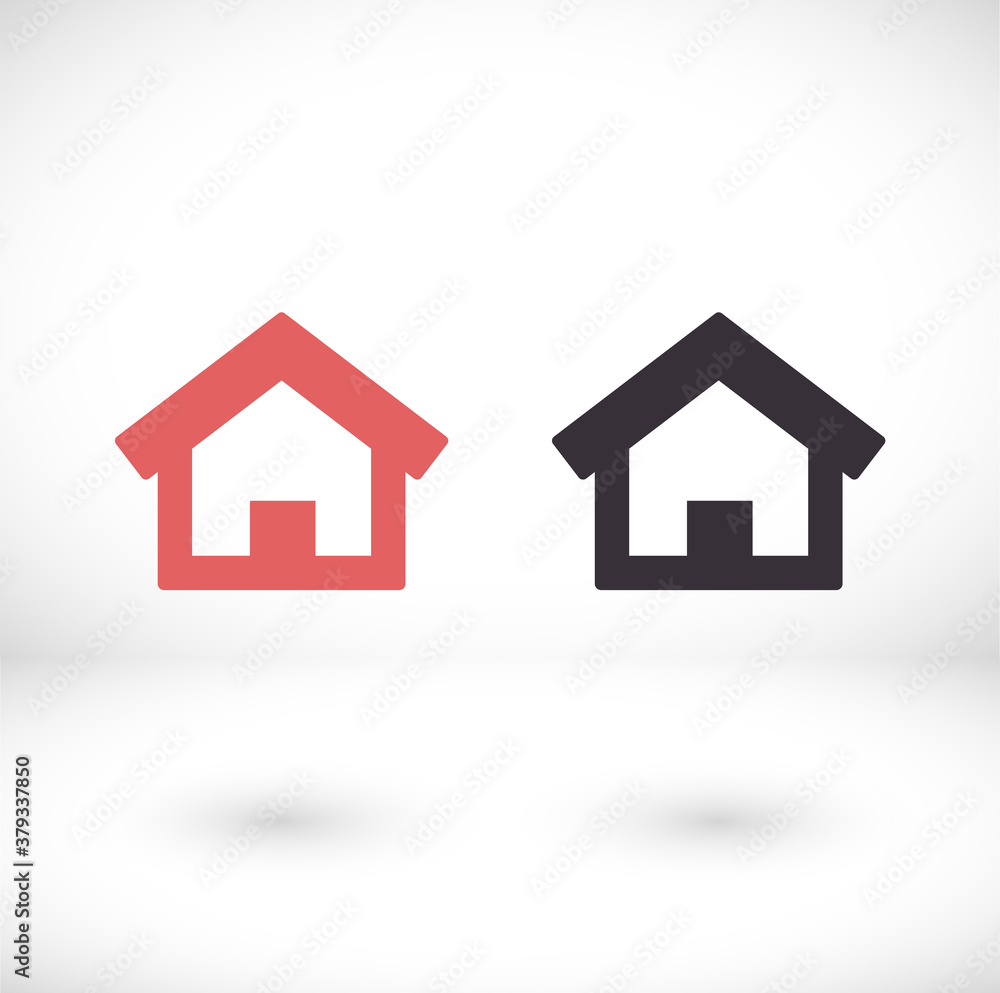 Home vector image to be used in web applications, mobile applications and print media. Abstract house logo design template. Colorful sign. Universal vector icon Home vector image to be used in web applications, mobile applications and print media. Abstract house logo design template. Colorful sign. Universal vector icon