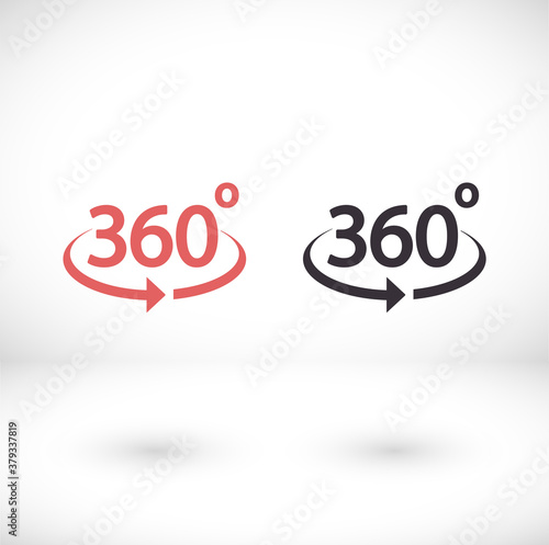 360 degree view vector icon isolated on white background Sign icon 360 degree angle. vector icon Geometric math symbol. vector icon full rotation