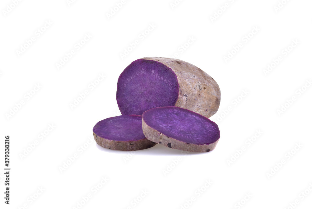 Fototapeta premium Purple Sweet Potatoes on White background