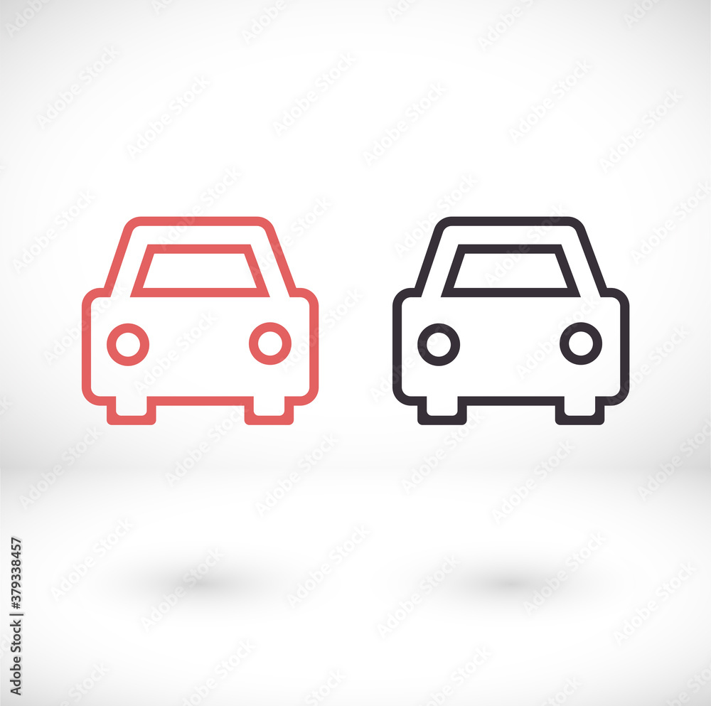 PLain car silhouette vector icon. Driving logo. vector icon image of vehicle vector icon . Front view of transport vector icon.