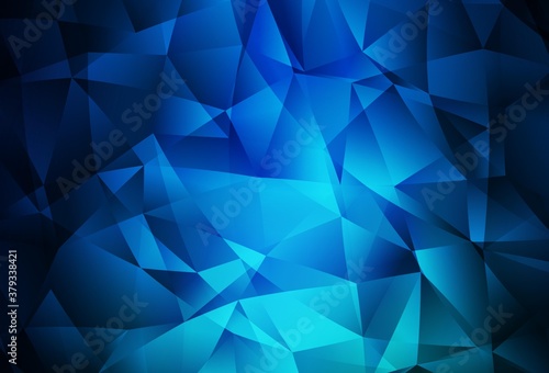 Dark BLUE vector shining triangular layout. © smaria2015
