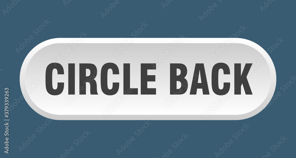 circle back button. rounded sign on white background
