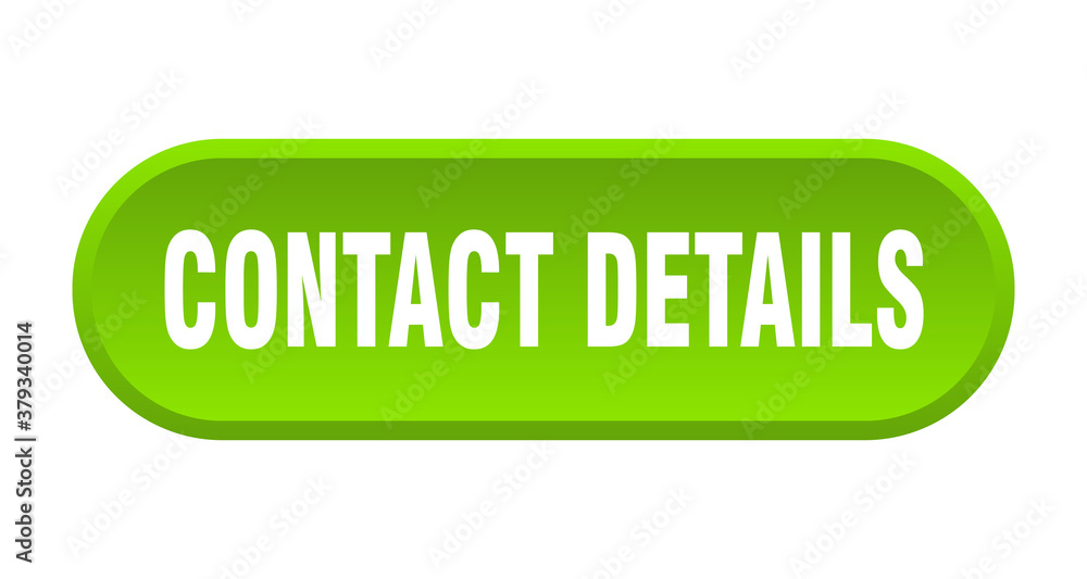 contact details button. rounded sign on white background contact details button. rounded sign on white background