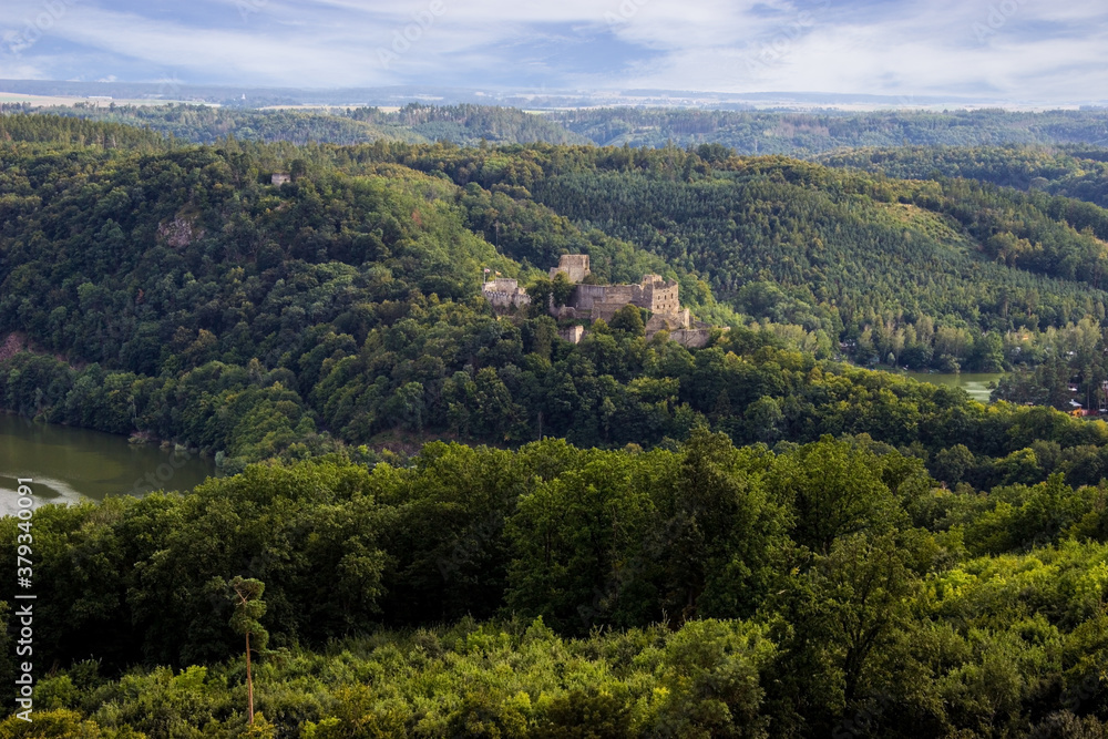 View of the Castle Cornstejn in the Czech Republic
