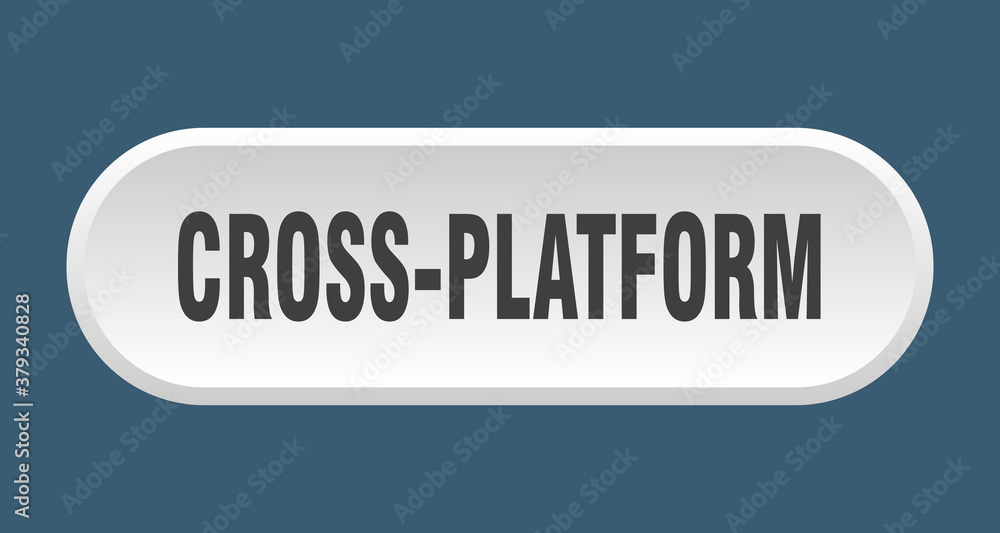 cross-platform button. rounded sign on white background cross-platform button. rounded sign on white background