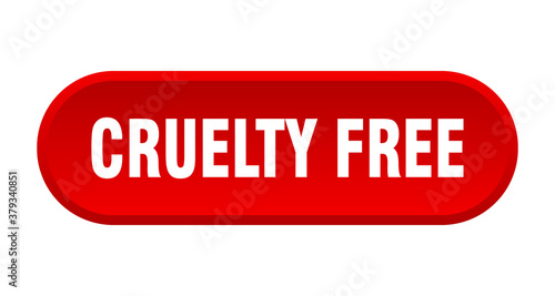 cruelty free button. rounded sign on white background