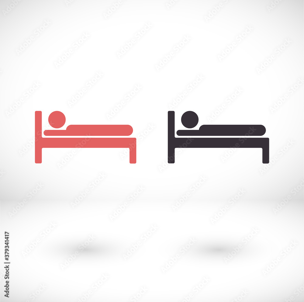 Bed icon vector. Simple flaticon. Perfect black pictogram illustration on a white background Bed icon vector. Simple flaticon. Perfect black pictogram illustration on a white background