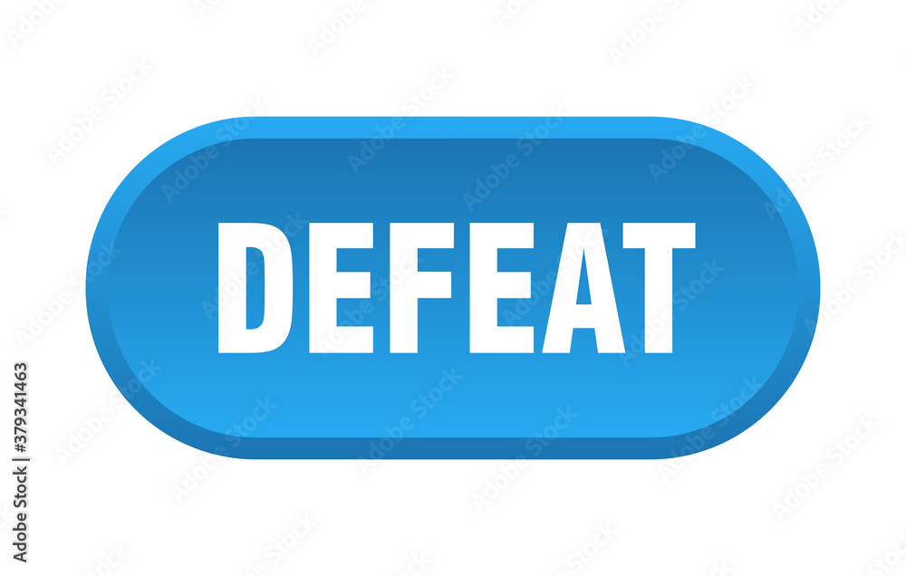 defeat button. rounded sign on white background defeat button. rounded sign on white background