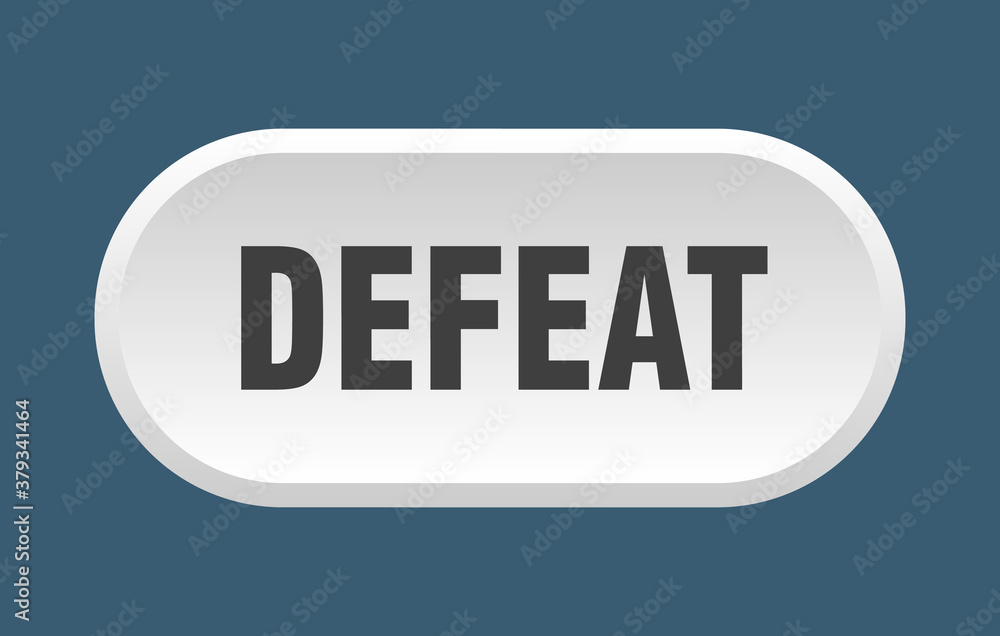 defeat button. rounded sign on white background defeat button. rounded sign on white background