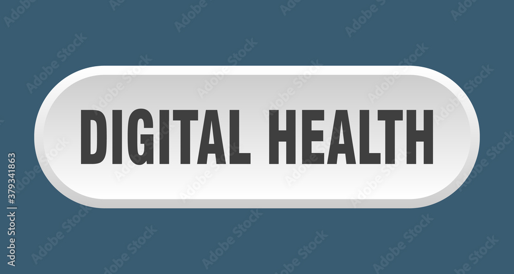digital health button. rounded sign on white background digital health button. rounded sign on white background