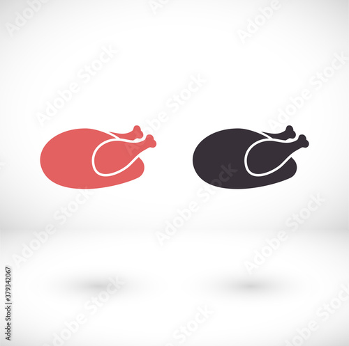 chicken thighs vector icon, vector icon fried chicken vector icon