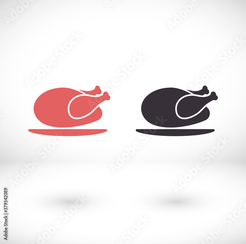 chicken thighs vector icon, vector icon fried chicken vector icon