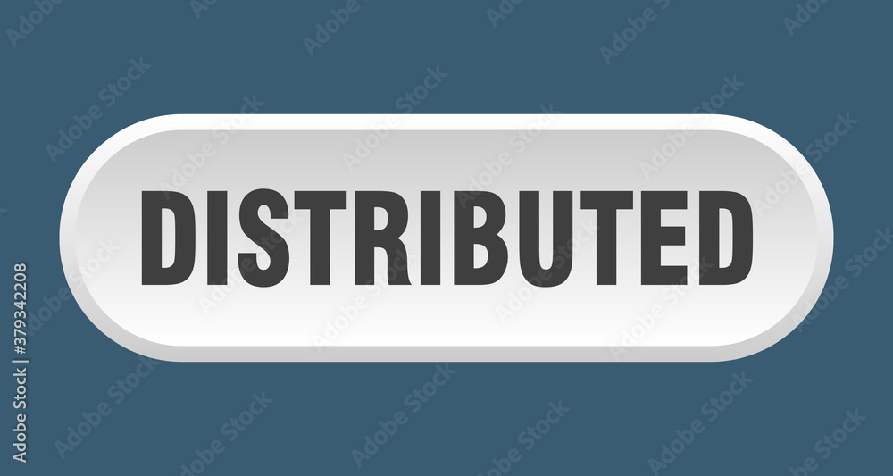 distributed button. rounded sign on white background distributed button. rounded sign on white background
