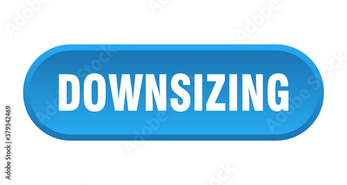 downsizing button. rounded sign on white background