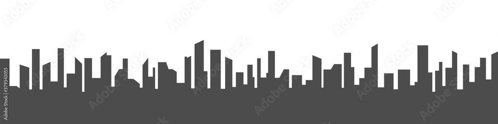 City silhouette. Megalopolis background. Many skyscrapers in a big city. Vector illustration
