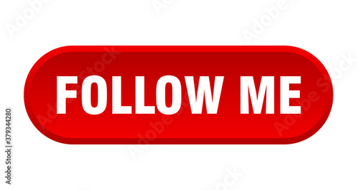 follow me button. rounded sign on white background