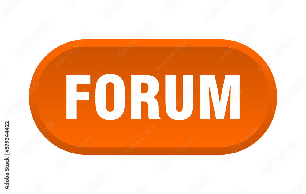 forum button. rounded sign on white background