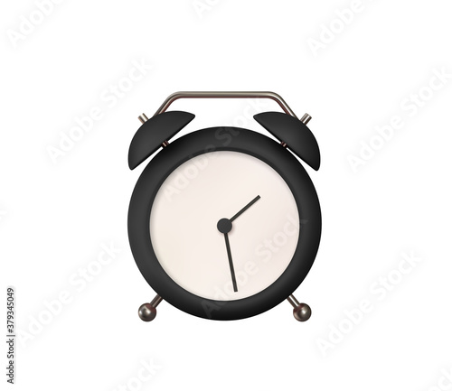 Realistic Table Сlock. 3d alarm clock. Classic timer time. Isolated on white background. Vector illustration