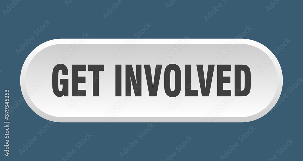 get involved button. rounded sign on white background get involved button. rounded sign on white background