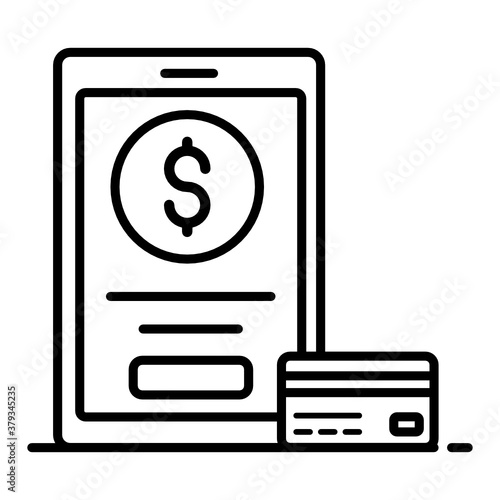 
Dollar inside a mobile depicting banking app 
