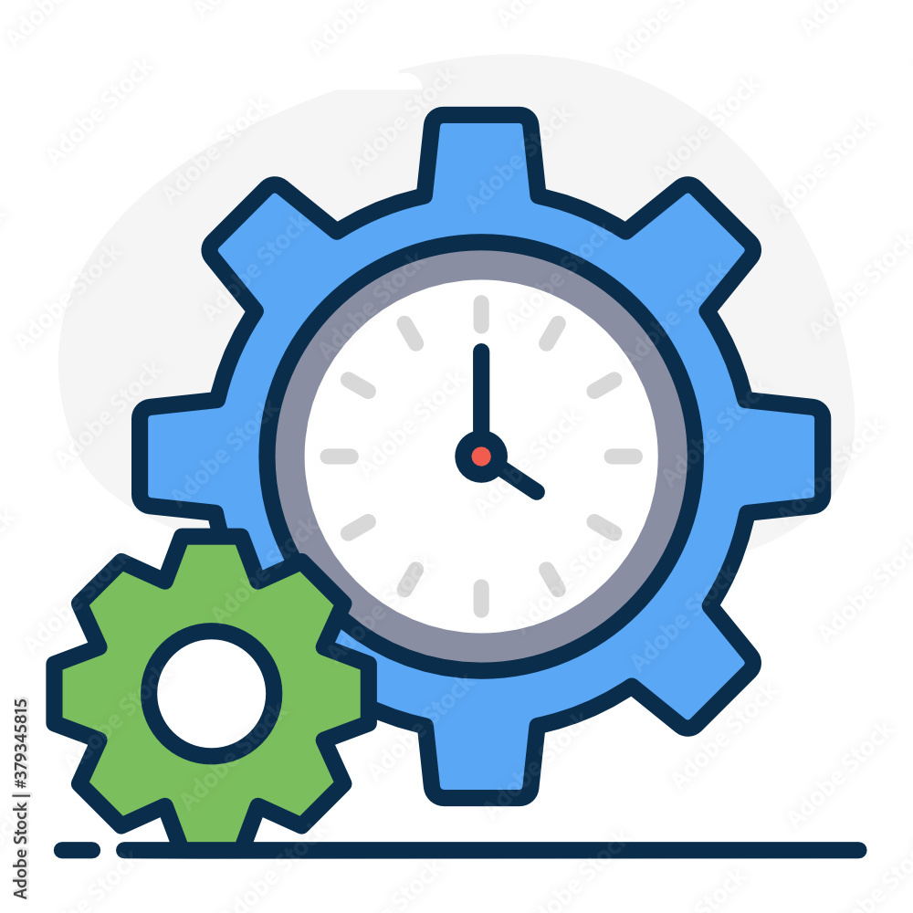 Clock inside gears showcasing time management icon
Clock inside gears showcasing time management icon