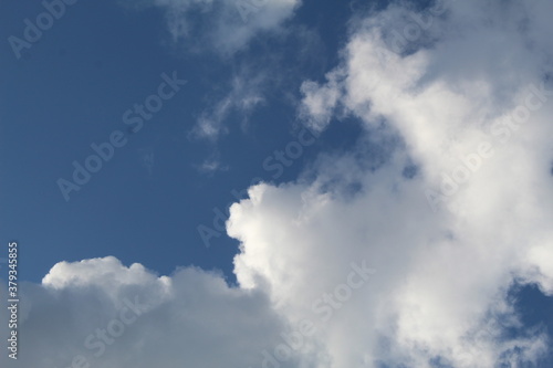 Clouds against a blue sky in autumn