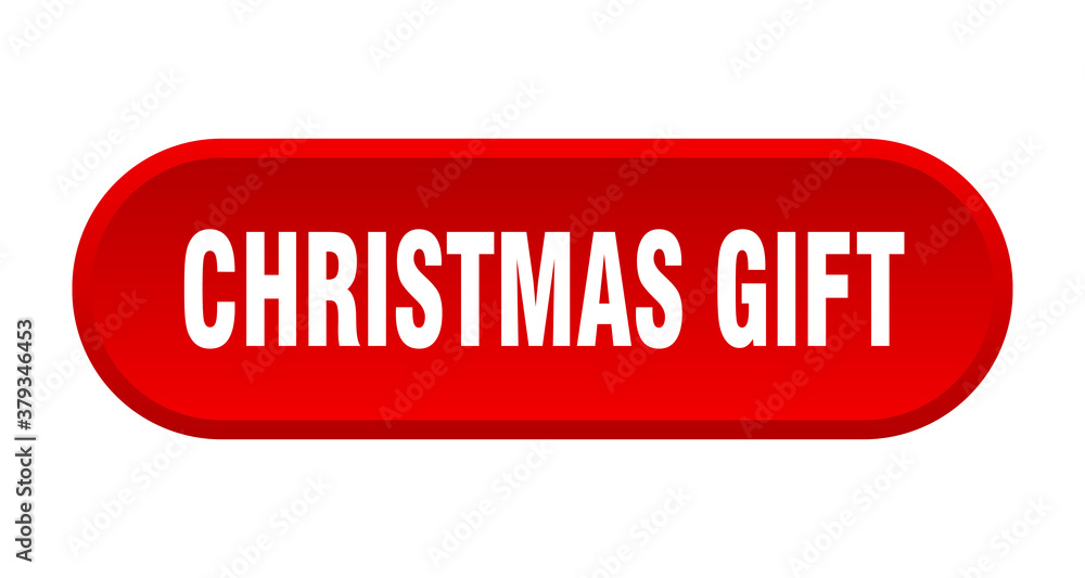 christmas gift button. rounded sign on white background christmas gift button. rounded sign on white background