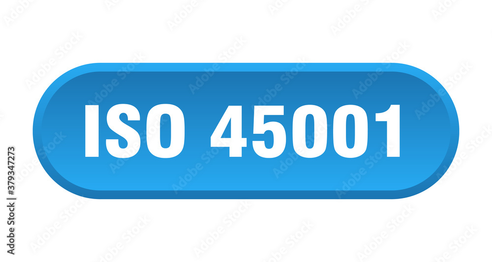 iso 45001 button. rounded sign on white background iso 45001 button. rounded sign on white background