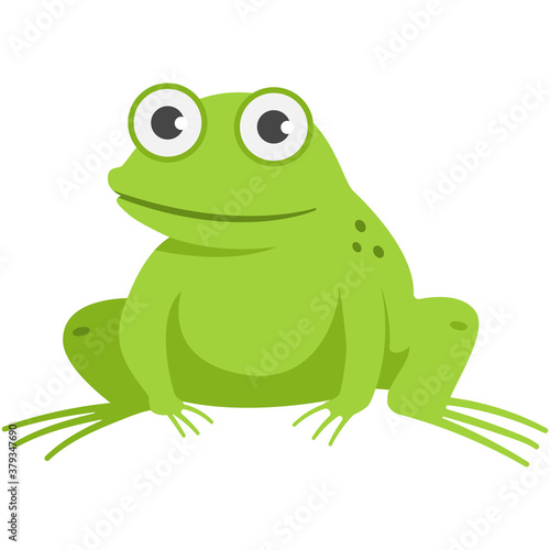 Cute frog vector cartoon illustration isolated on a white background.