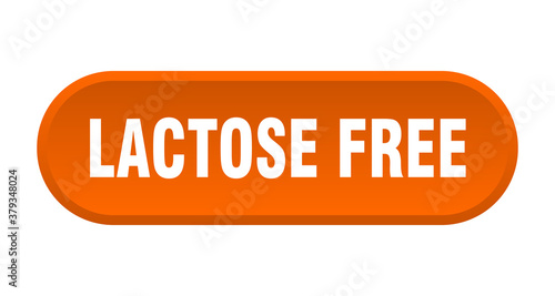lactose free button. rounded sign on white background