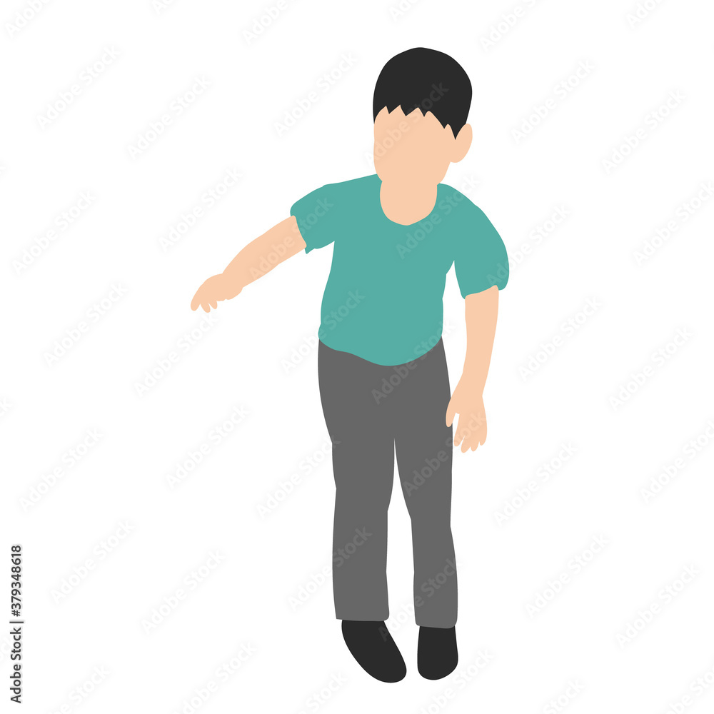 vector, white background, flat style boy jumping
