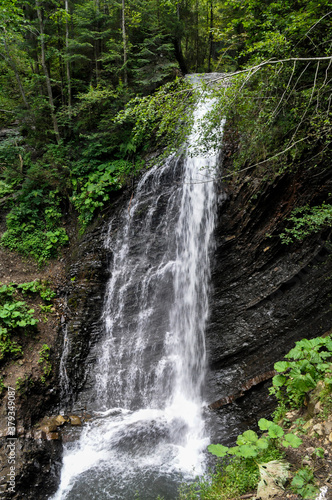 Very beautiful waterfall in the mountains