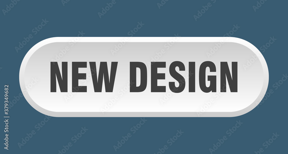 new design button. rounded sign on white background