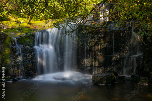 Lower Blaen-y-Glyn waterfalls in the Brecon Beacons, Wales, UK