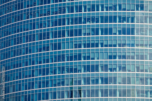 Glass facades of office buildings for background